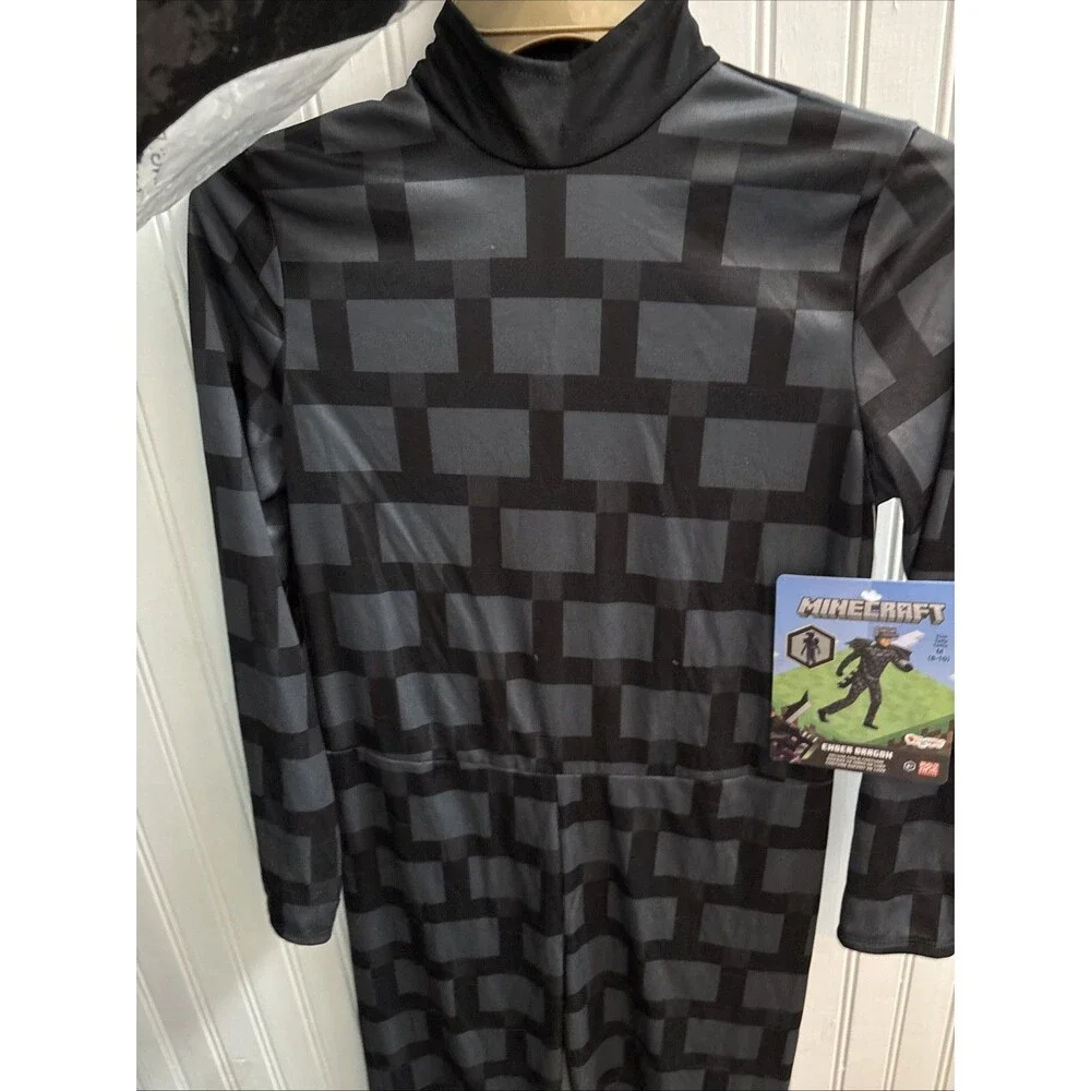 NEW Minecraft Ender Dragon M 8-10 Halloween Kids Costume w/Wings Tail Mask Party